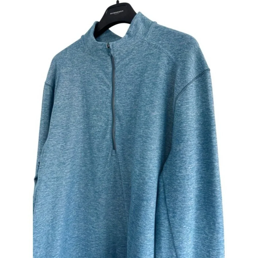 Lululemon Men's Sz L Surge Warm 1/2 Zip Heather Blue Athletic Pullover - Picture 2 of 9
